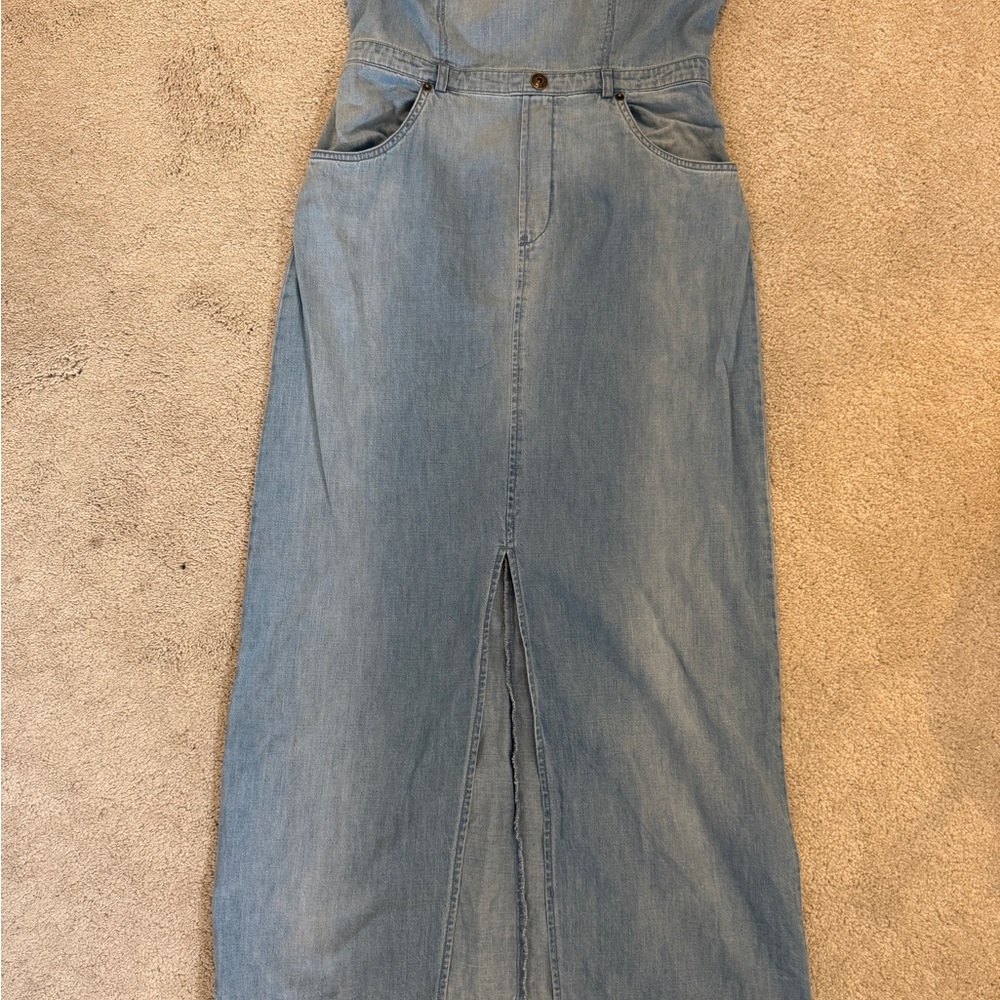 Free People Light Blue Denim Maxi Dress